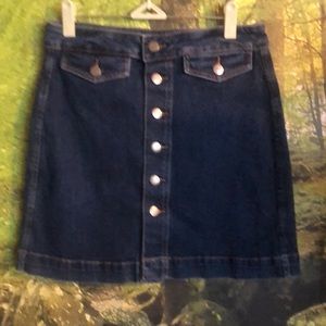Loft button front denim skirt
